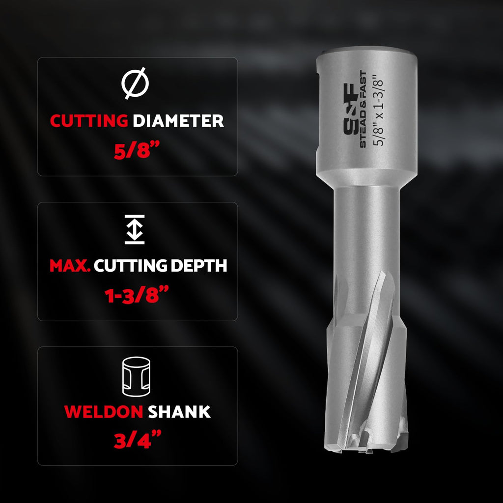 Carbide Annular Cutter, 5/8” Diameter, 1-3/8" DOC, Stack Cutting