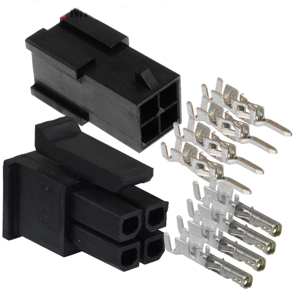 Molex Micro-Fit 3.0 Dual Row (4 Circuits) Male & Female Receptacle Plug, w/Terminal sockets, (Pack of 2 Set)