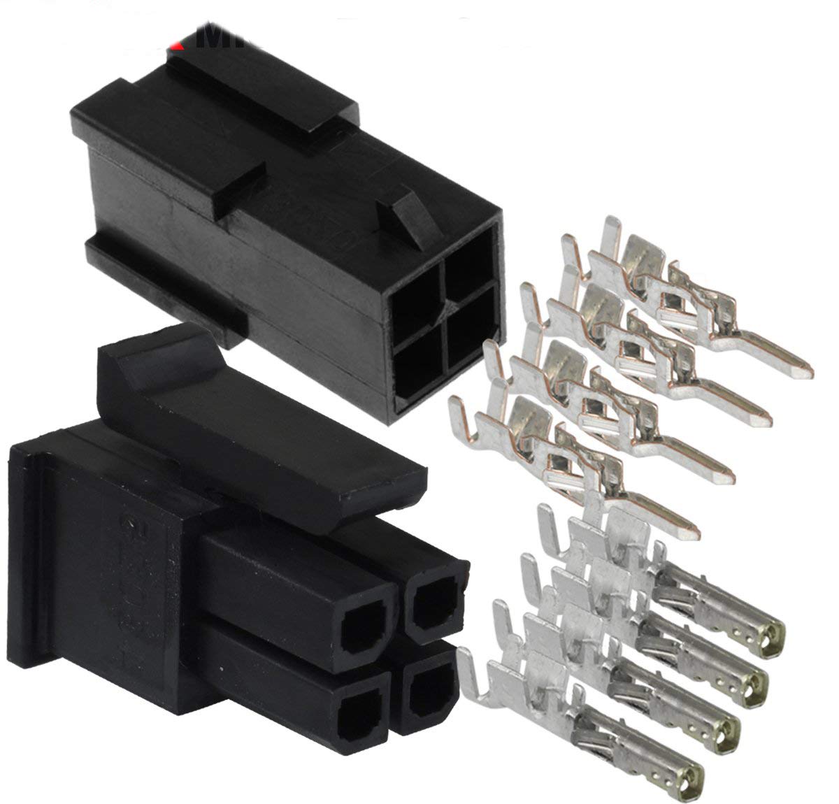 Molex Micro-Fit 3.0 Dual Row (4 Circuits) Male & Female Receptacle Plug, w/Terminal sockets, (Pack of 2 Set)