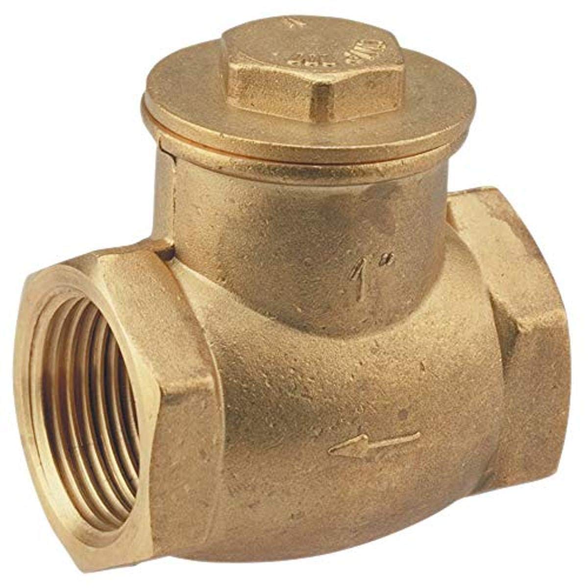 NIBCO Fig No T-I3, 1/2 in. Brass Check Valve, Brass, Swing, Threaded