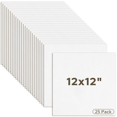 Mat Board Center 25 Pack 12x12 Corrugated Cardboard Sheets 1/8" Flat Pads