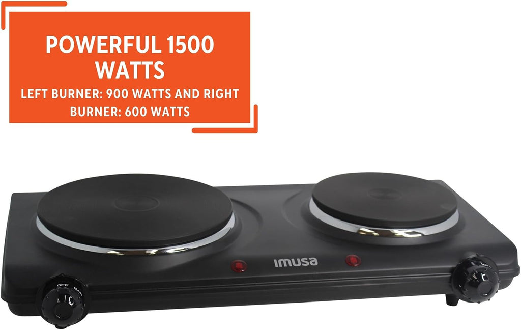 Double Electric Hot Plate, Black