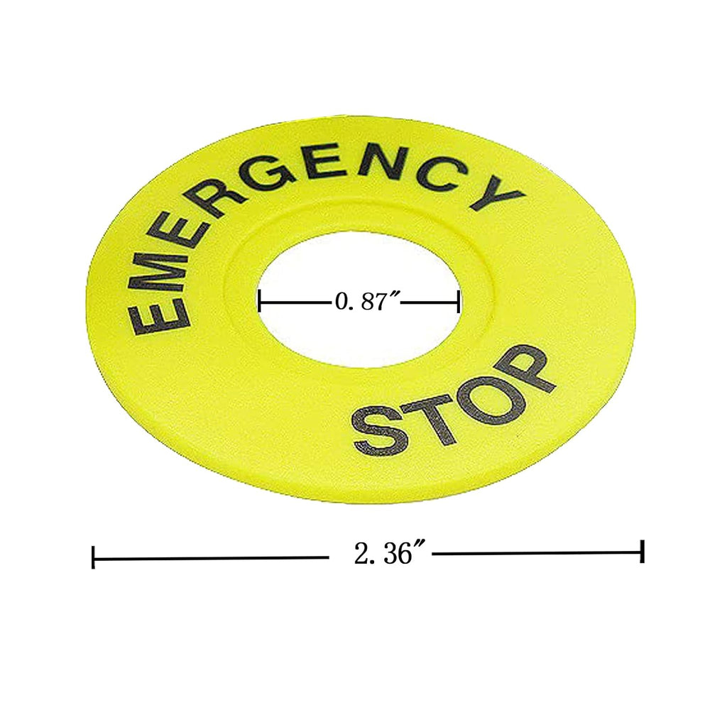 10 Pcs 22mm Diameter Emergency Stop Sign for Push Button Switch Replacement