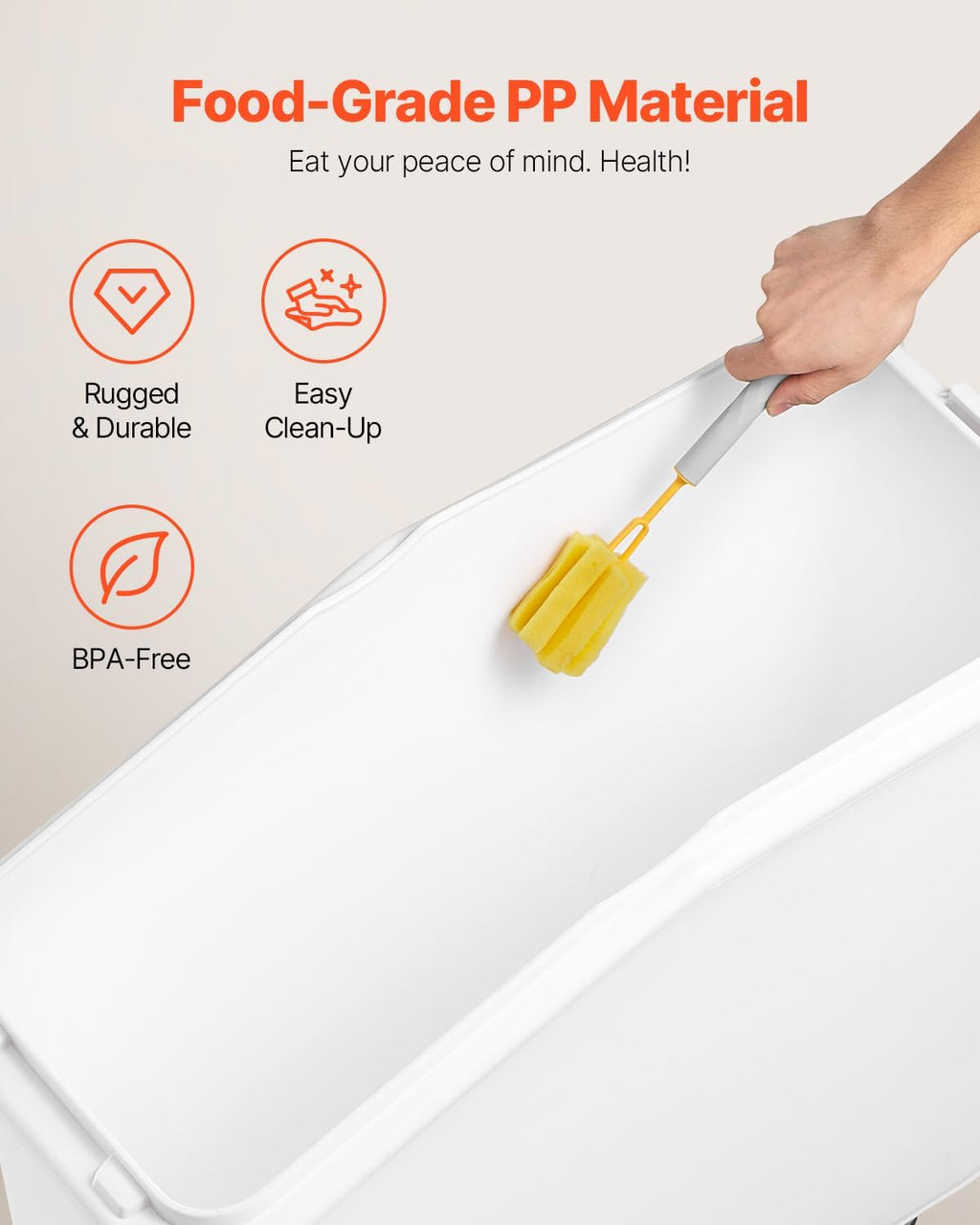 Ingredient Bin with Scoop 21 Gallon, 400 Cup Rice Storage Container