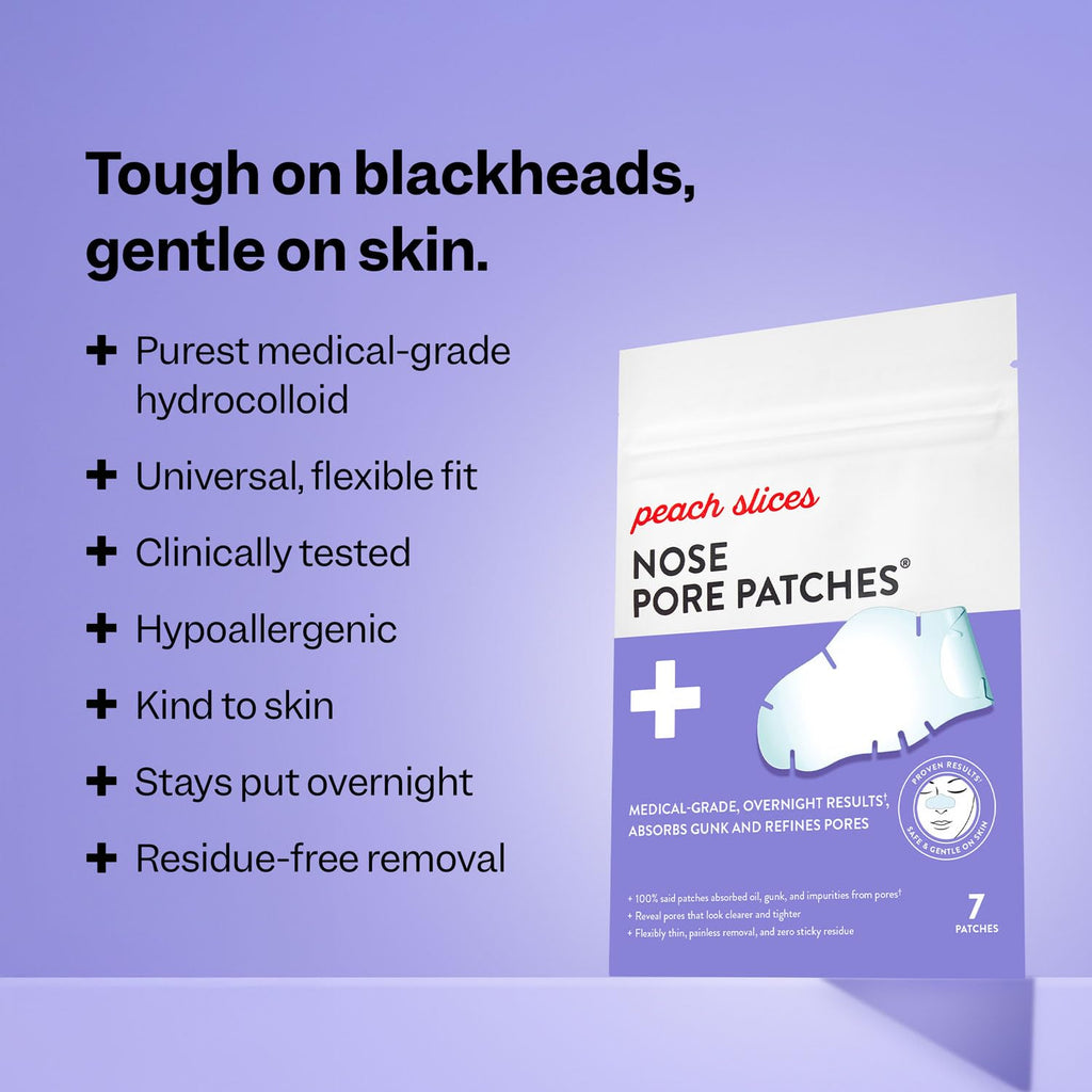 Nose Pore Patches (7 ct) - Overnight Blackhead Remover - Pore Strips - Absorbs Gunk - Thin, Flexible & Painless