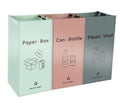 Separate Recycling Bin for Kitchen Home - Indoor Recycle Bins (Pink, Green, Gray) Waste Trash Sorting Bins, Reusable