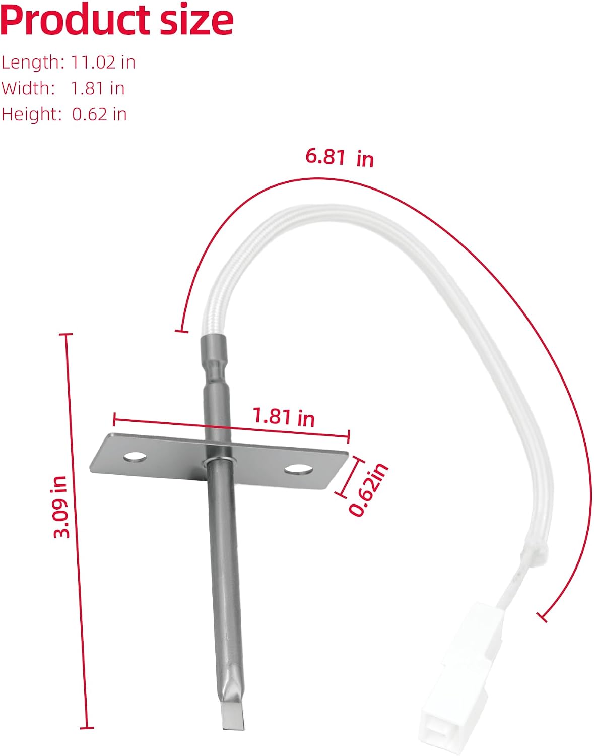 JGB860SEJ1SS JGB860SEJ6SS Range Oven Temperature Sensor Probe Fit for GE JGBS86SP1SS JGBS86SP2SS JGBS86SP3SS JGBS86SP5SS JGSS86SP2SS P2B940SEJ4SS PGB965YP1FS PGB965YP2FS JGB860BEJ1TS JGB860BEJ2TS