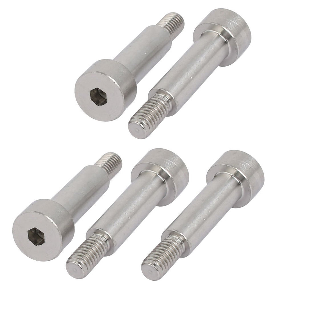 uxcell 304 Stainless Steel Hex Socket Shoulder Bolt 8mm Shoulder Dia 25mm Shoulder Length M6 Thread 5pcs