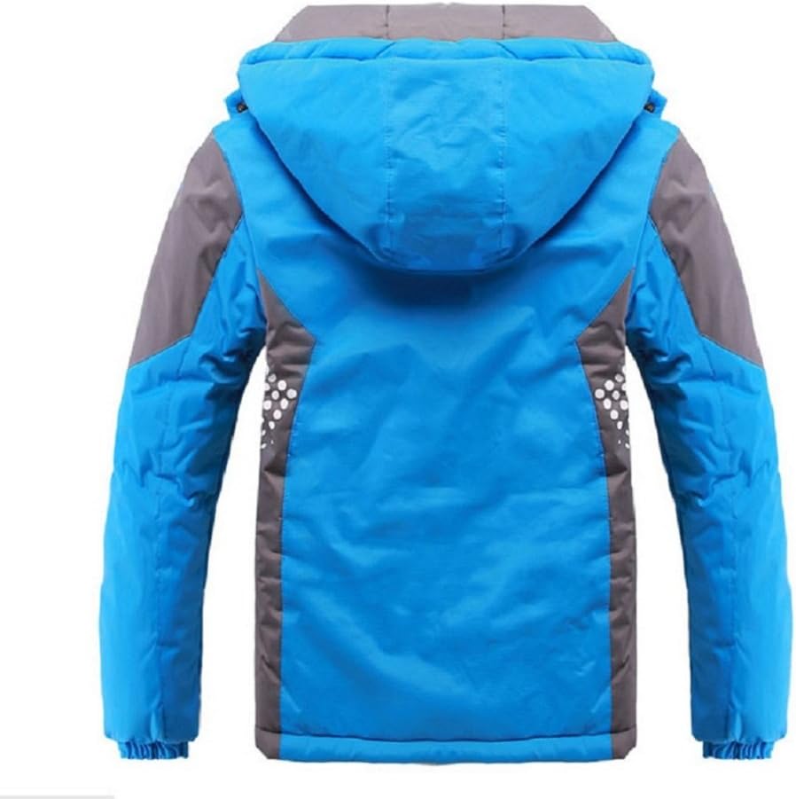 Boys Winter Fleece Lined Hooded Jacket, Outdoor Casual Warm Coat | Cozy Soft Windproof Zip Up Insulated Outerwear