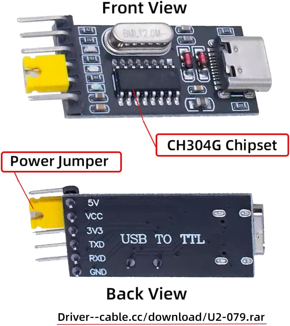 USB-C Type-C Female to TTL Converter UART STC Module Serial Programmer CH340G CH340 3.3V 5V Adapter Replace PL-2303