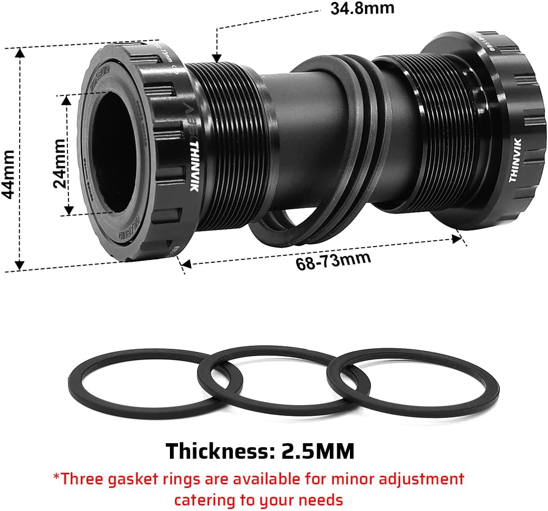 Thinvik Bottom Bracket, BSA 68-73mm English for 24mm Spindle Crank,Compatible with Shimano Crankset