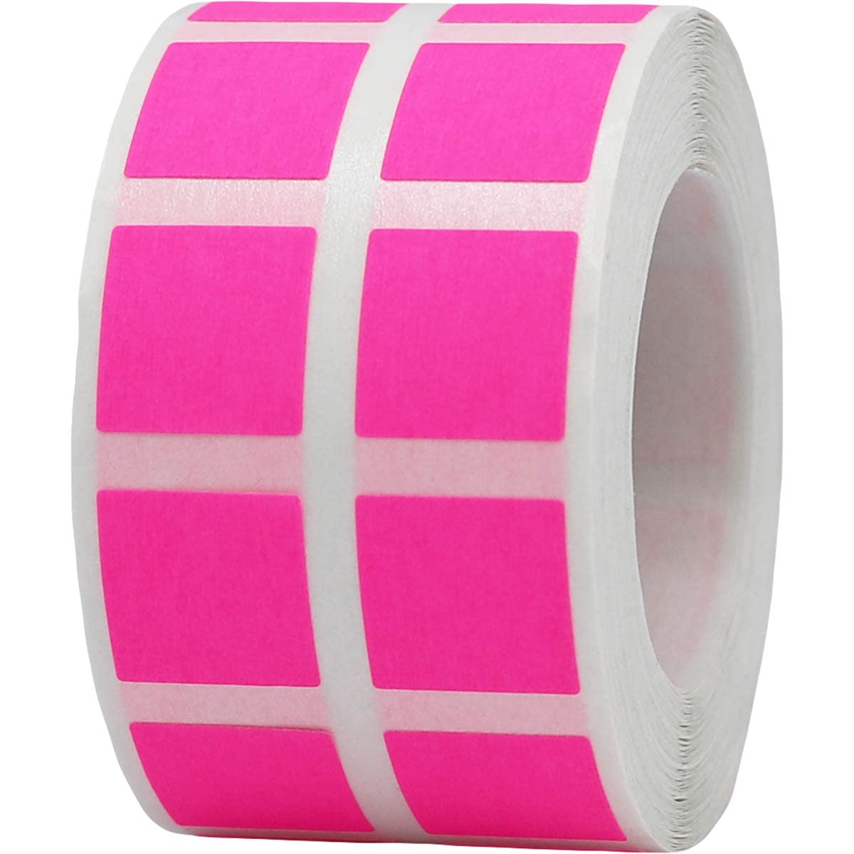 Fluorescent Pink 1/2" Inch Square Adhesive Labels 1,000 Color Coding Dot Stickers for Efficient Inventory Management