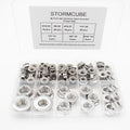 86 pcs SAE Flange Nut Assortment Kit,304 Stainless Steel Hex Lock Nuts