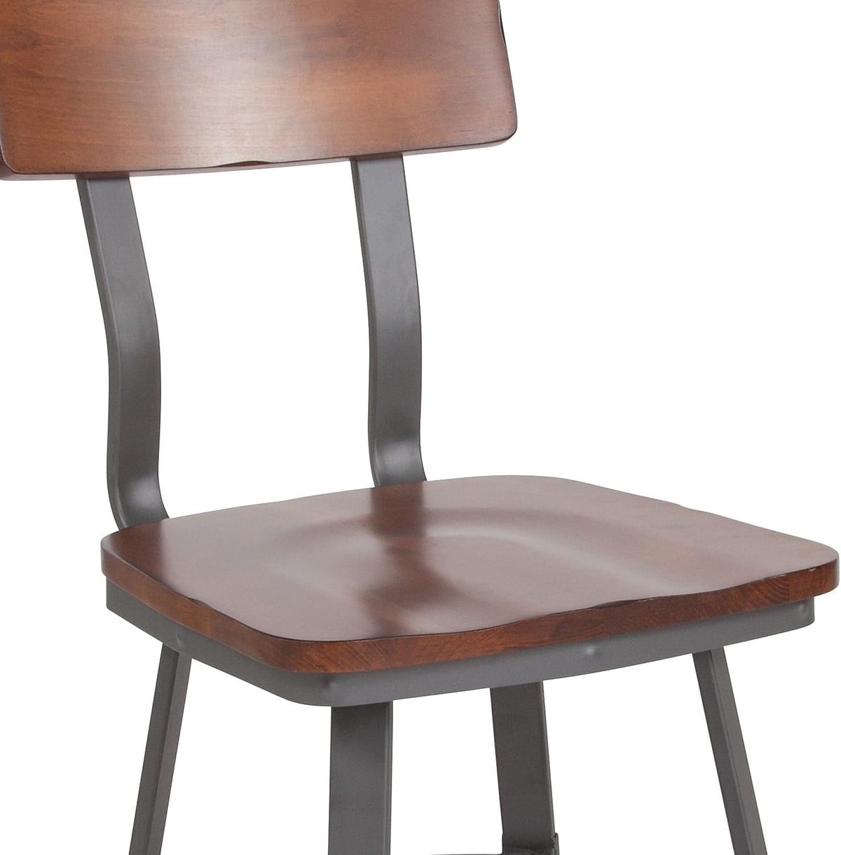 Wood Restaurant Chair, Rustic Walnut