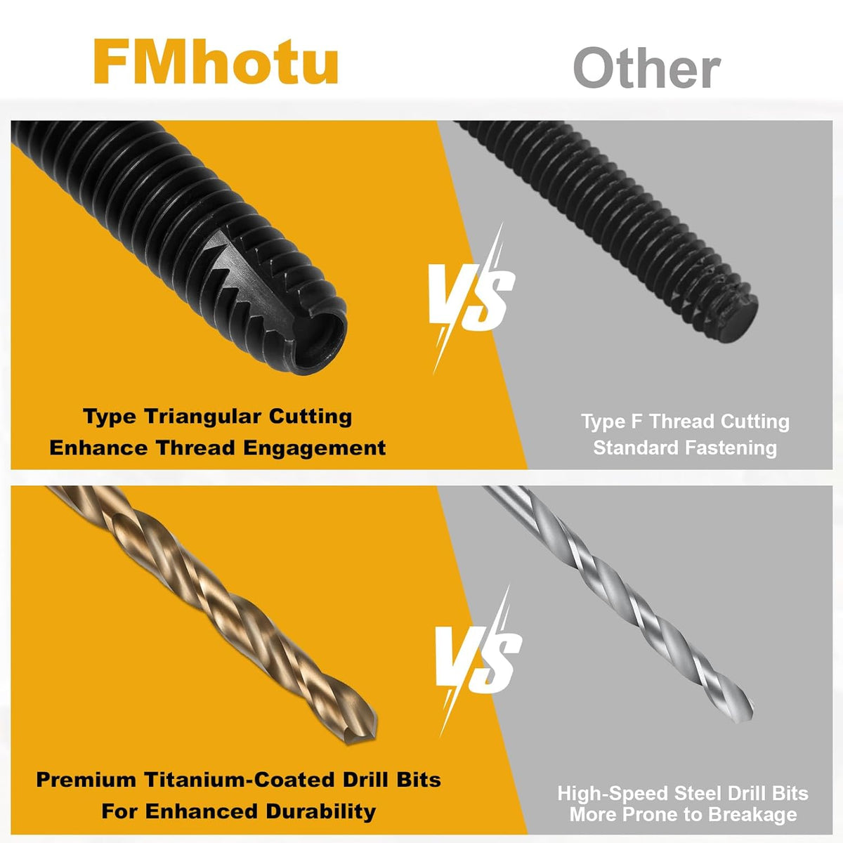 1/4-20 x 2 100Pcs Flat Head Thread Cutting Self Drilling Deck Screws