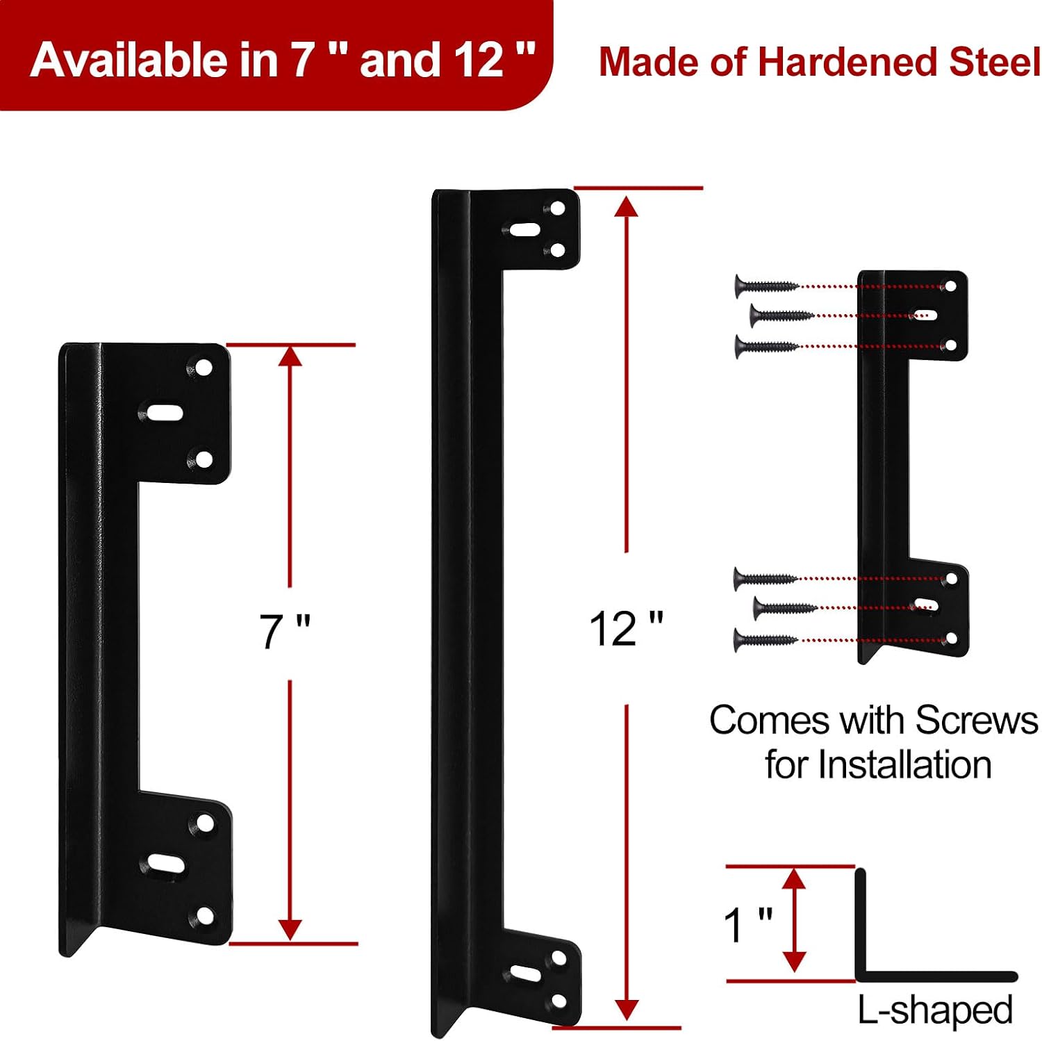 Door Latch Guard Plate 12” with 1” Offset Cover, Protector Shield | For Outswing Door Security, for Door