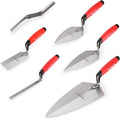 6PCS Masonry Tool Set with Brick Trowel & Tuck Pointing Tools | Hardened Steel, Cement & Mortar Trowel, Margin