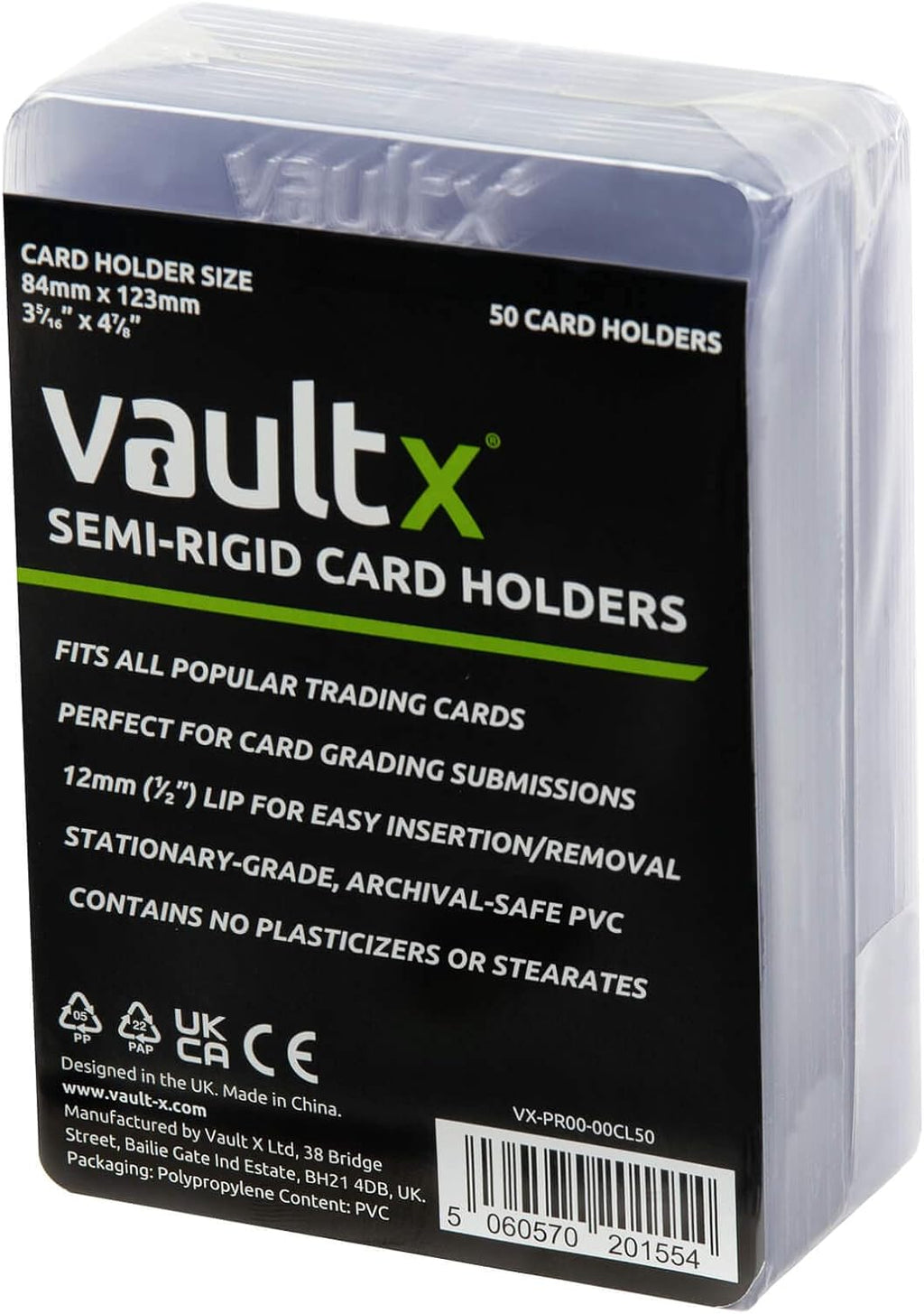 Semi Rigid Card Holders (50 Pack) Hard PVC Sleeves | Ideal for PSA & CGC grading submissions. Semi-rigid hard card