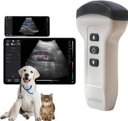 Convex Probe Veterinary Color Doppler Ultrasound Machine, Wireless Handheld Scanner for Pregnancy & Organ Exam in Dog