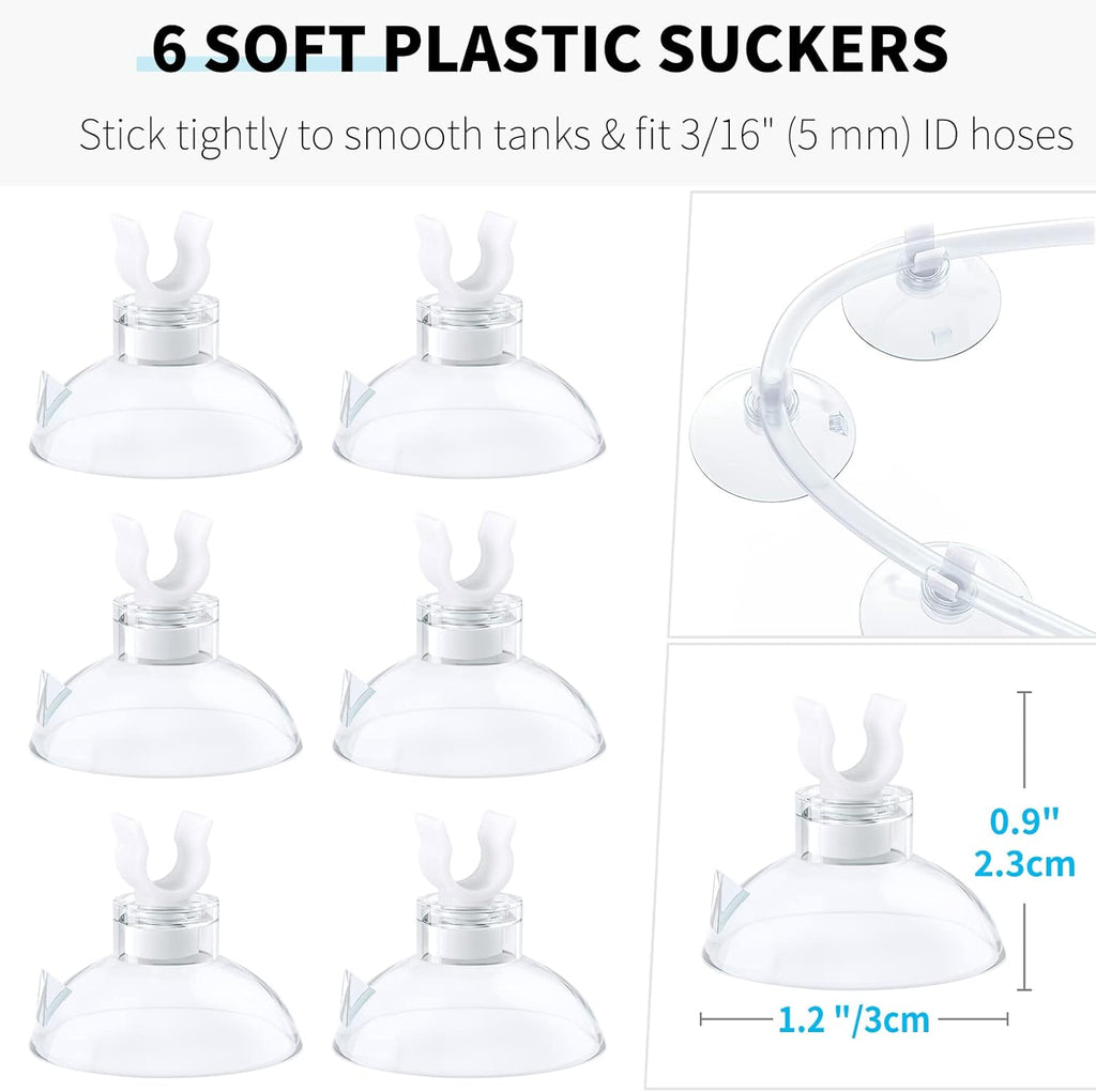 13 Feet Airline Tubing Standard Aquarium Air Pump Accessories with Air Stones, Check Valves, Suction Cups and Connectors
