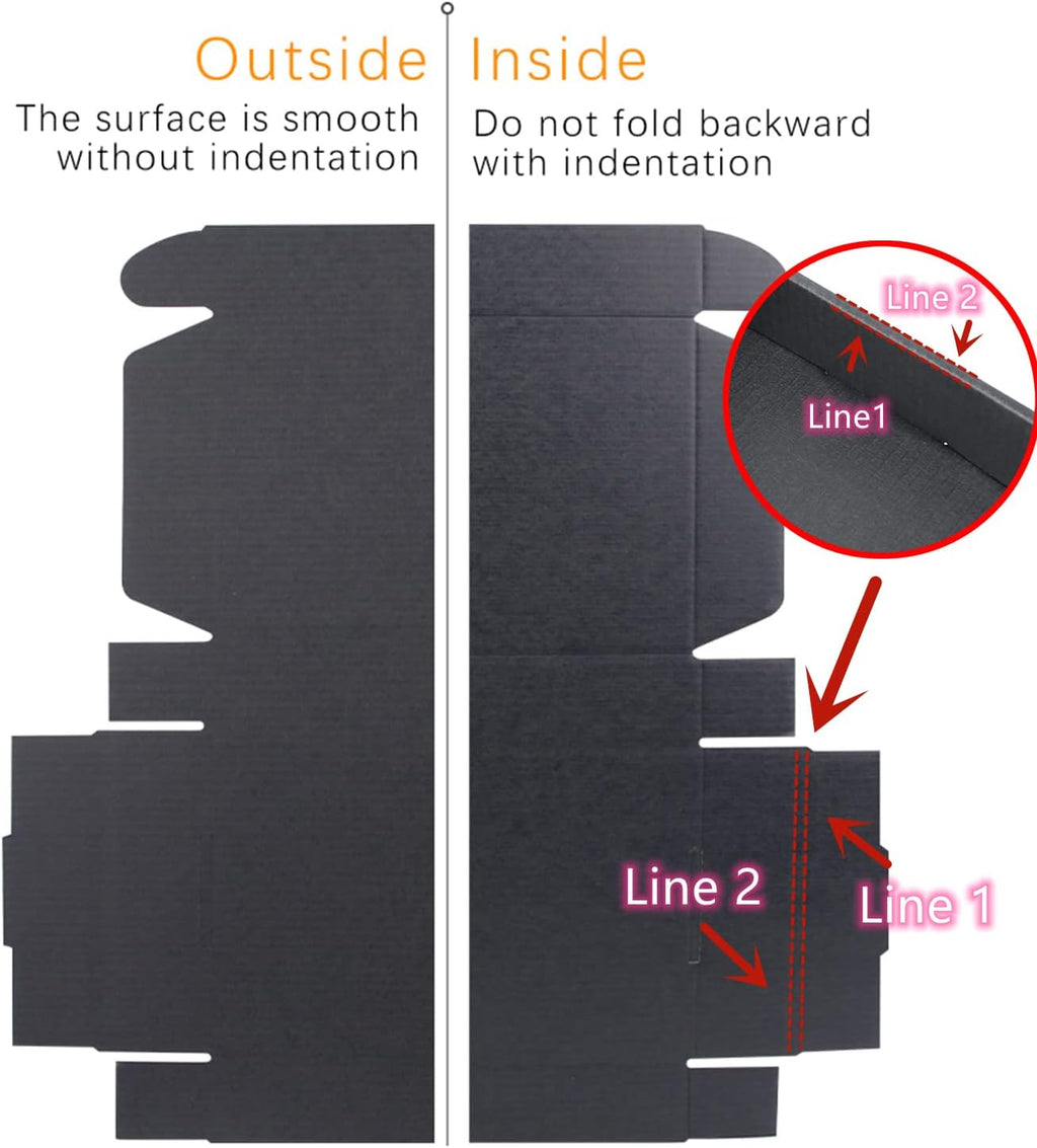 6x4x2 Shipping Boxes Set of 50, Black Mailer Corrugated Cardboard Box
