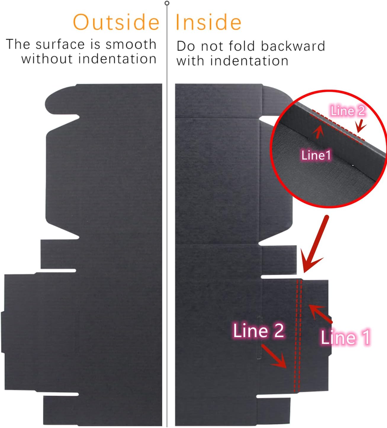 6x4x2 Shipping Boxes Set of 50, Black Mailer Corrugated Cardboard Box