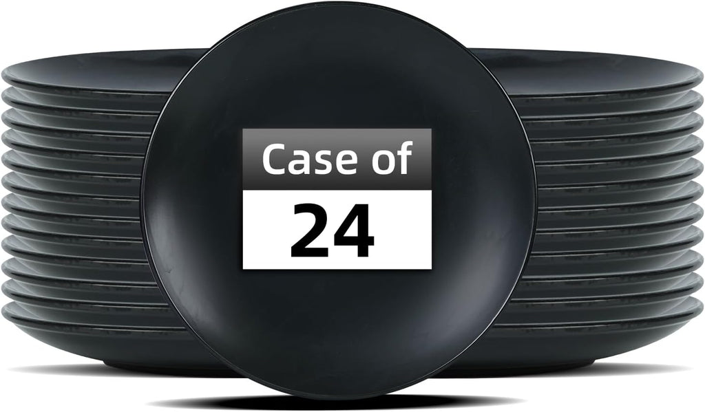 Stoneware Coupe Commercial Grade Dinnerware, Matte Black, Plate 9", Case of 24
