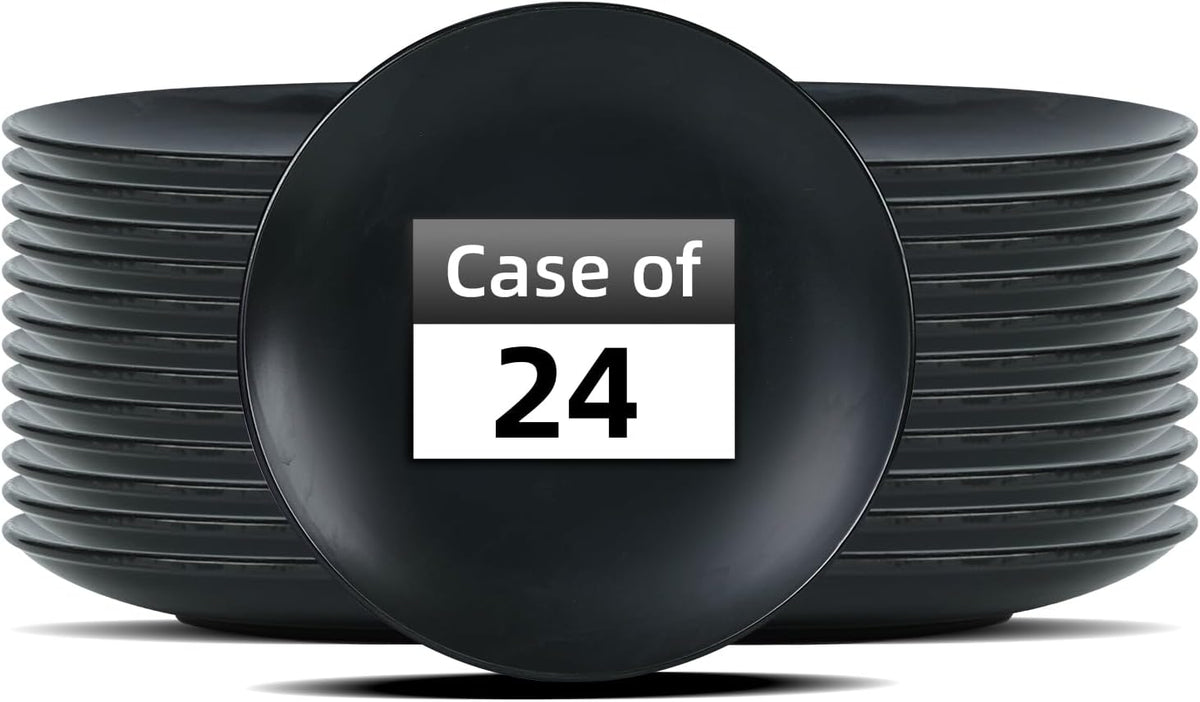 Stoneware Coupe Commercial Grade Dinnerware, Matte Black, Plate 9", Case of 24