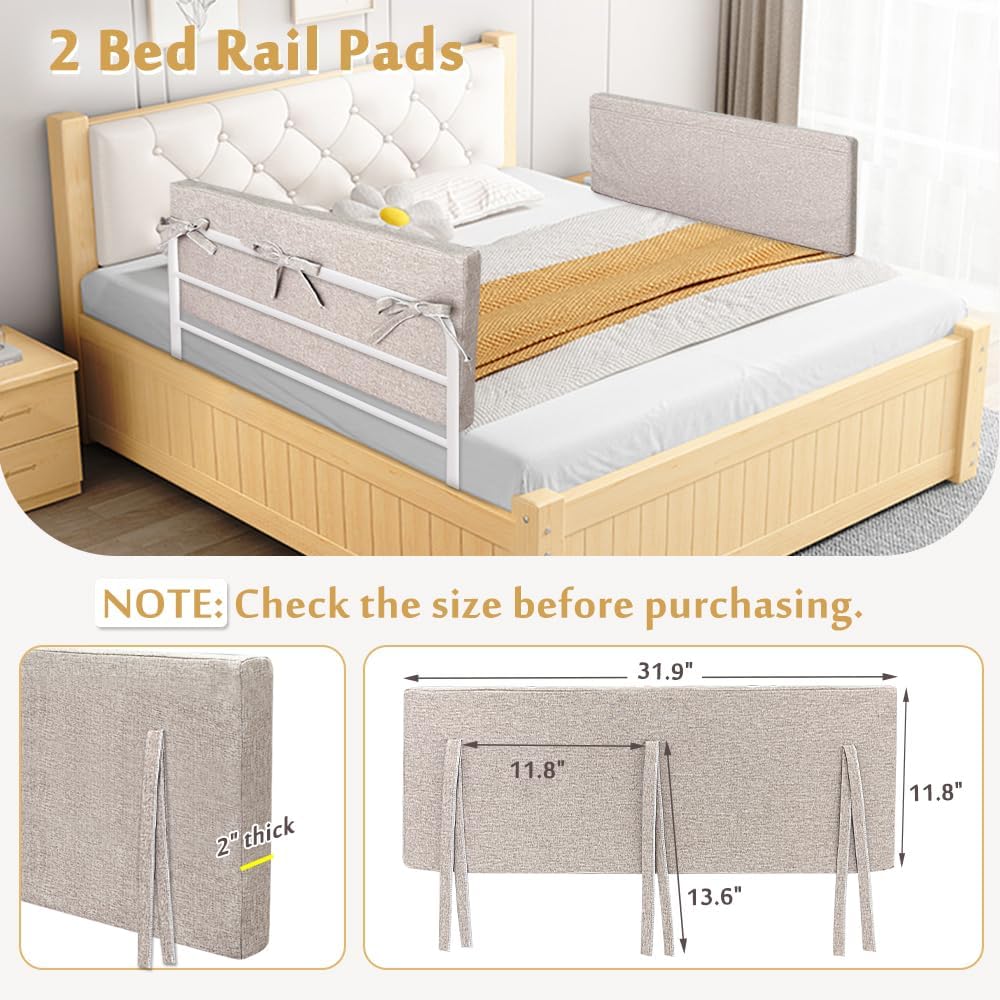 Bed Rail Cushion, Hospital Bedside Rail Pads, Medical Foam Padding Bed Fall Protector Rail Covers for Elderly Adults