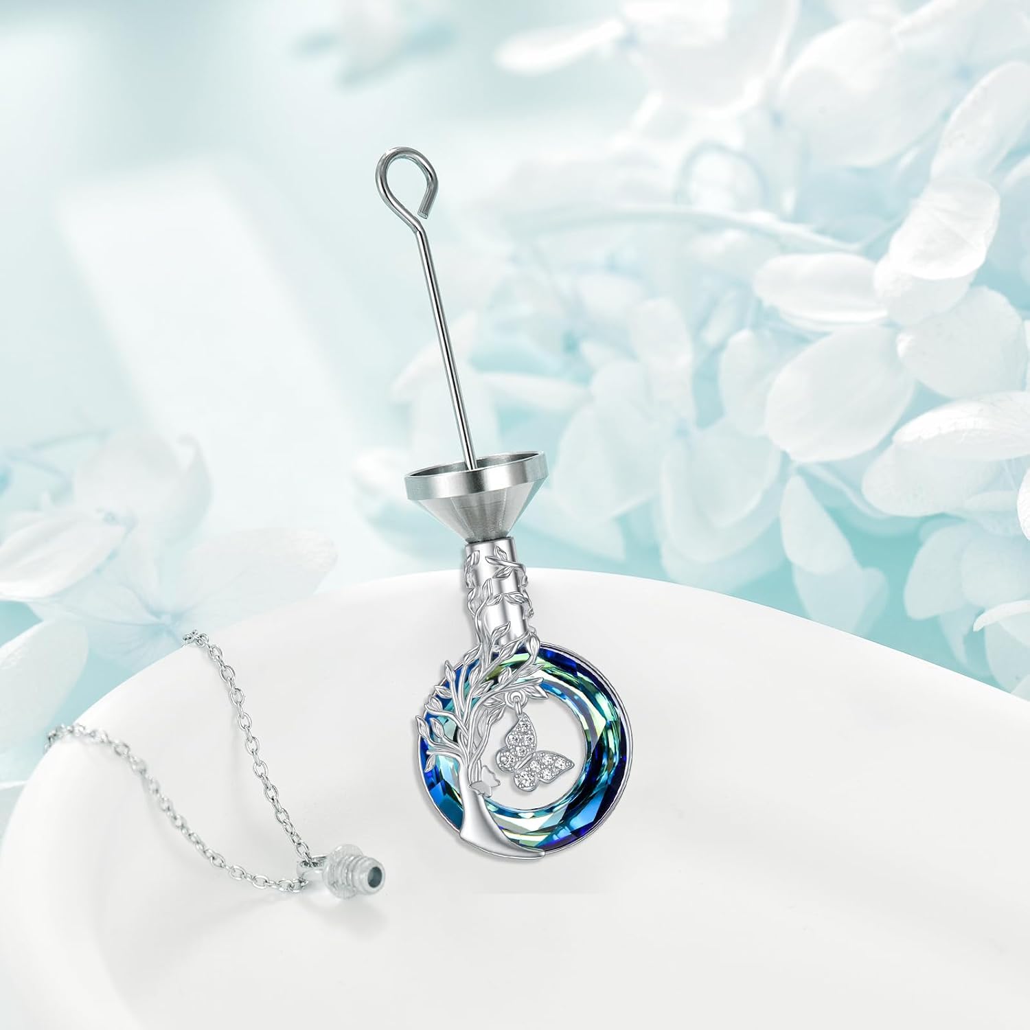 Butterfly Cremation Jewelry for Ashes Urn Necklace for Ashes Sterling Silver Memorial Jewelry