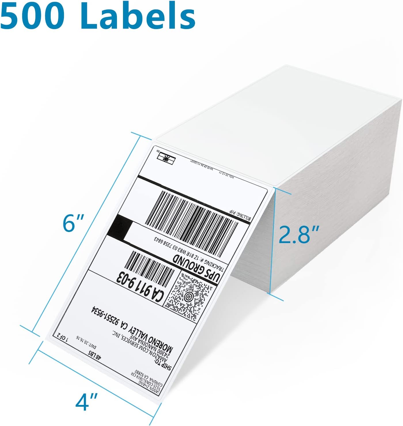 Thermal Labels, 500pcs 4×6 Shipping Labels