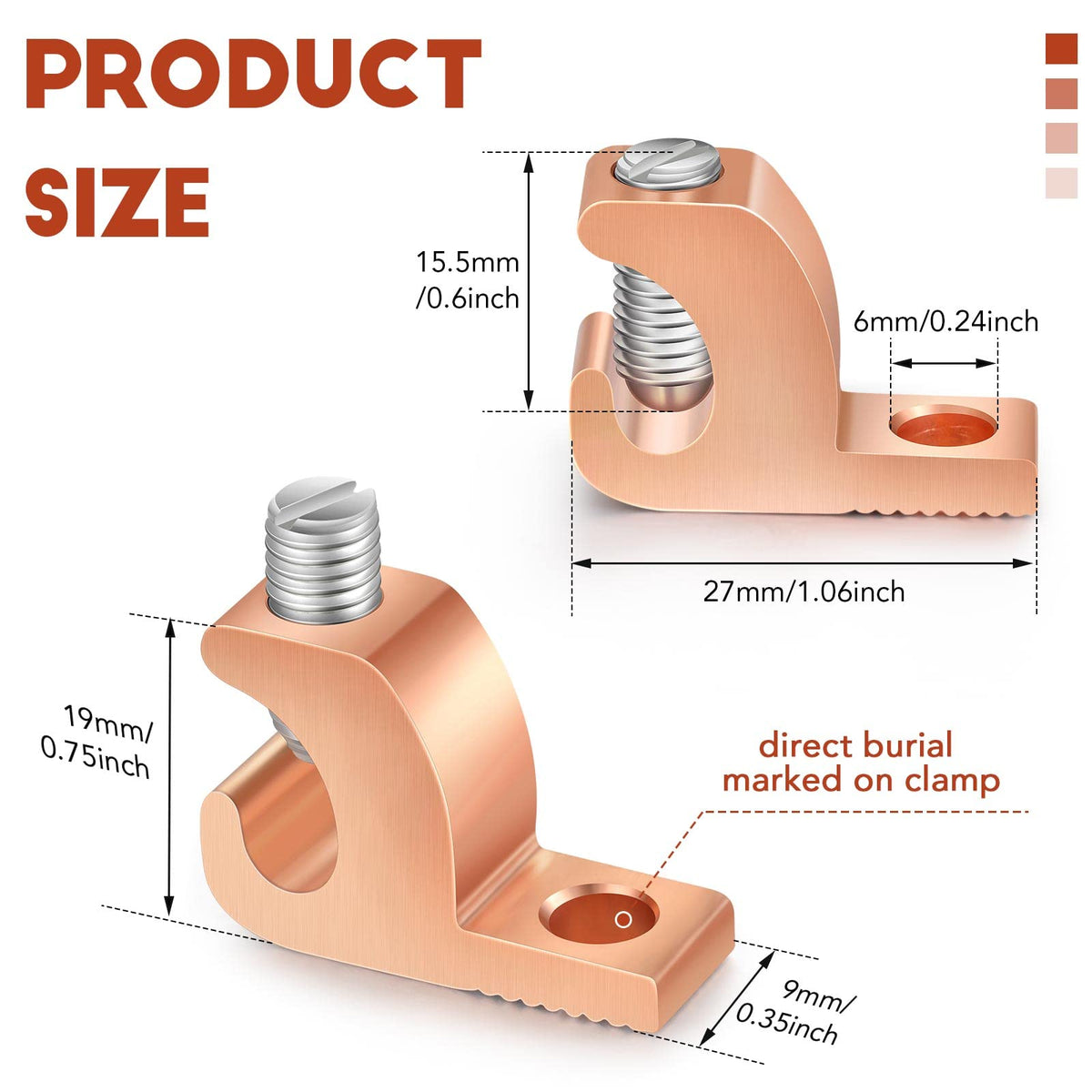 Landhoow 40 Pack Lay-in Lugs, Copper Pool Bonding Connectors, 4-14 AWG