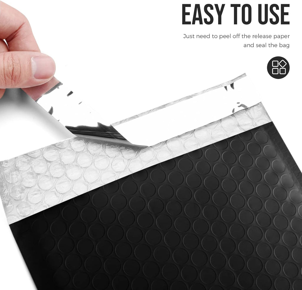 Bubble Mailers 6x10" 100Pack Black Padded Envelopes Usable Size 6x9"