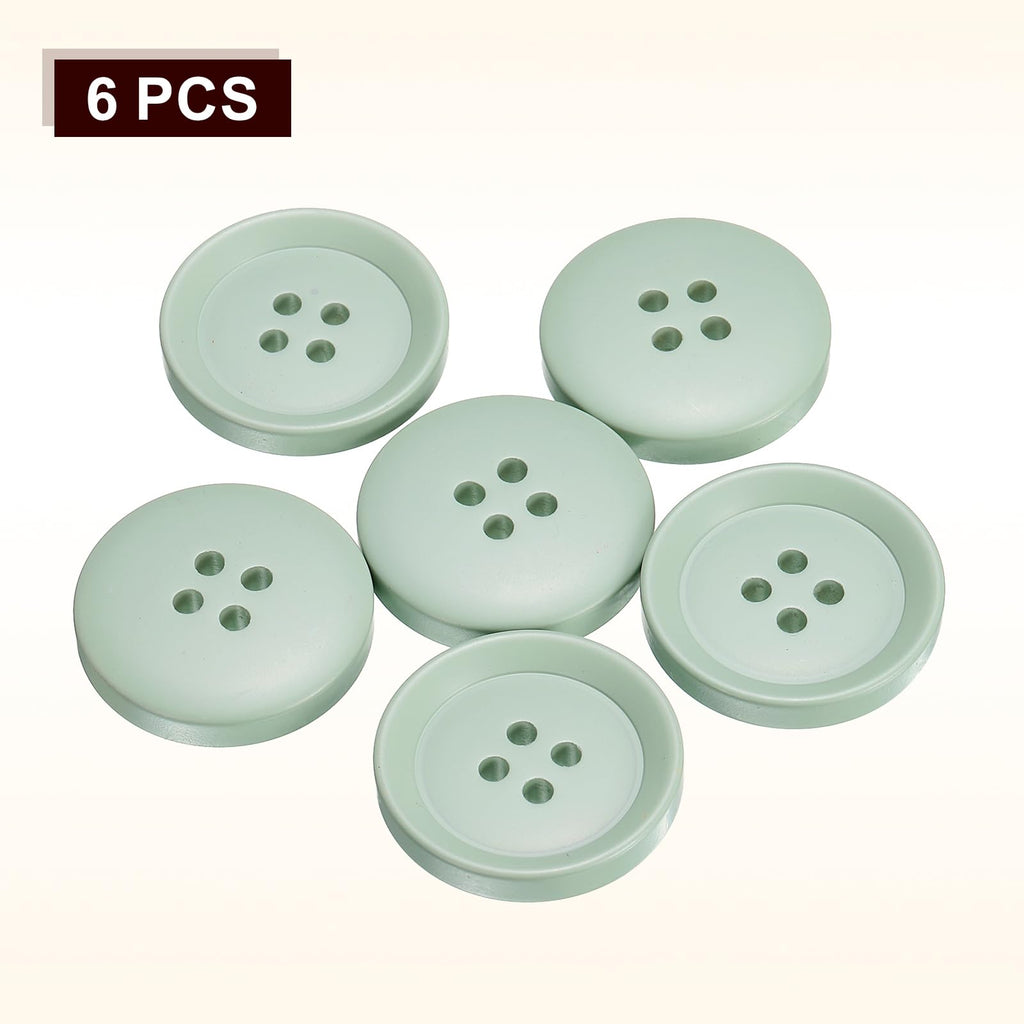 6pcs Round Sewing Buttons 25mm (1") 4 Holes Craft Button