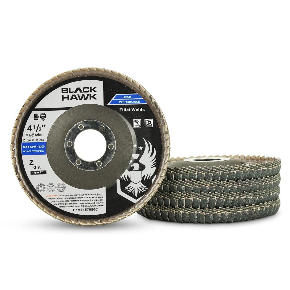 BHA 4-1/2 x 7/8 Fillet Weld Flap Disc, Curved Edge - 80 Grit - 5 Pack
