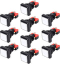 10x Arcade Square Shape LED Illuminated Push Button with Micro Switch Compatible for Arcade Machine Gaming Video Game
