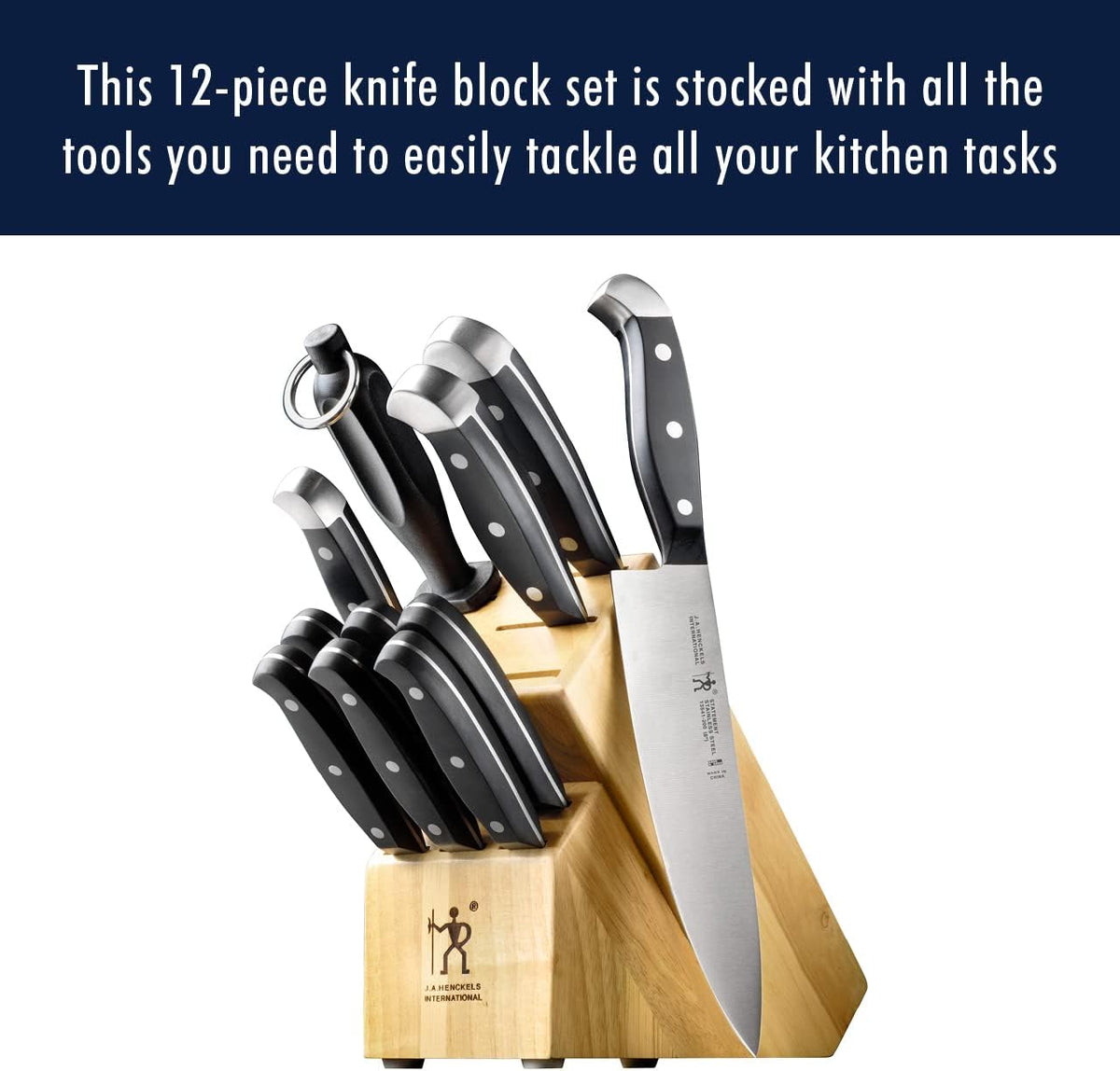 Statement 12 pc Knife Block Set, Razor-Sharp, German Engineered