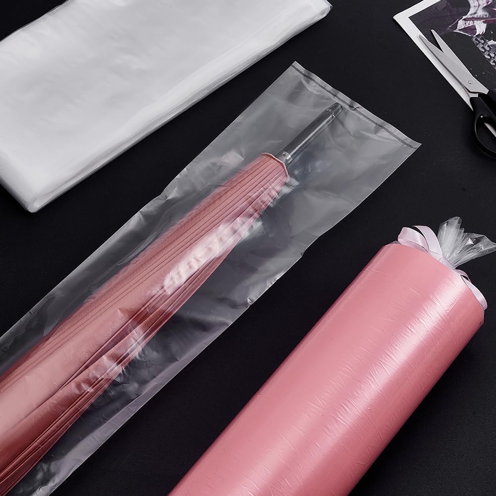 6x39 Inch Extra Long Plastic Sleeves 100pcs Flat Open Poster Bags Sleeves, Poster Poly Bags Clear Flat Open Bag