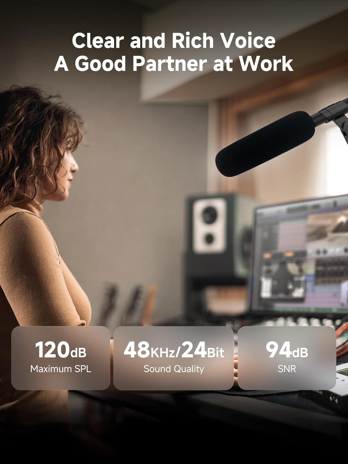 D2 Wireless Shotgun Microphone Hypercardioid Condenser Mic | Wireless Camera Microphone, Hypercardioid Pickup, Low