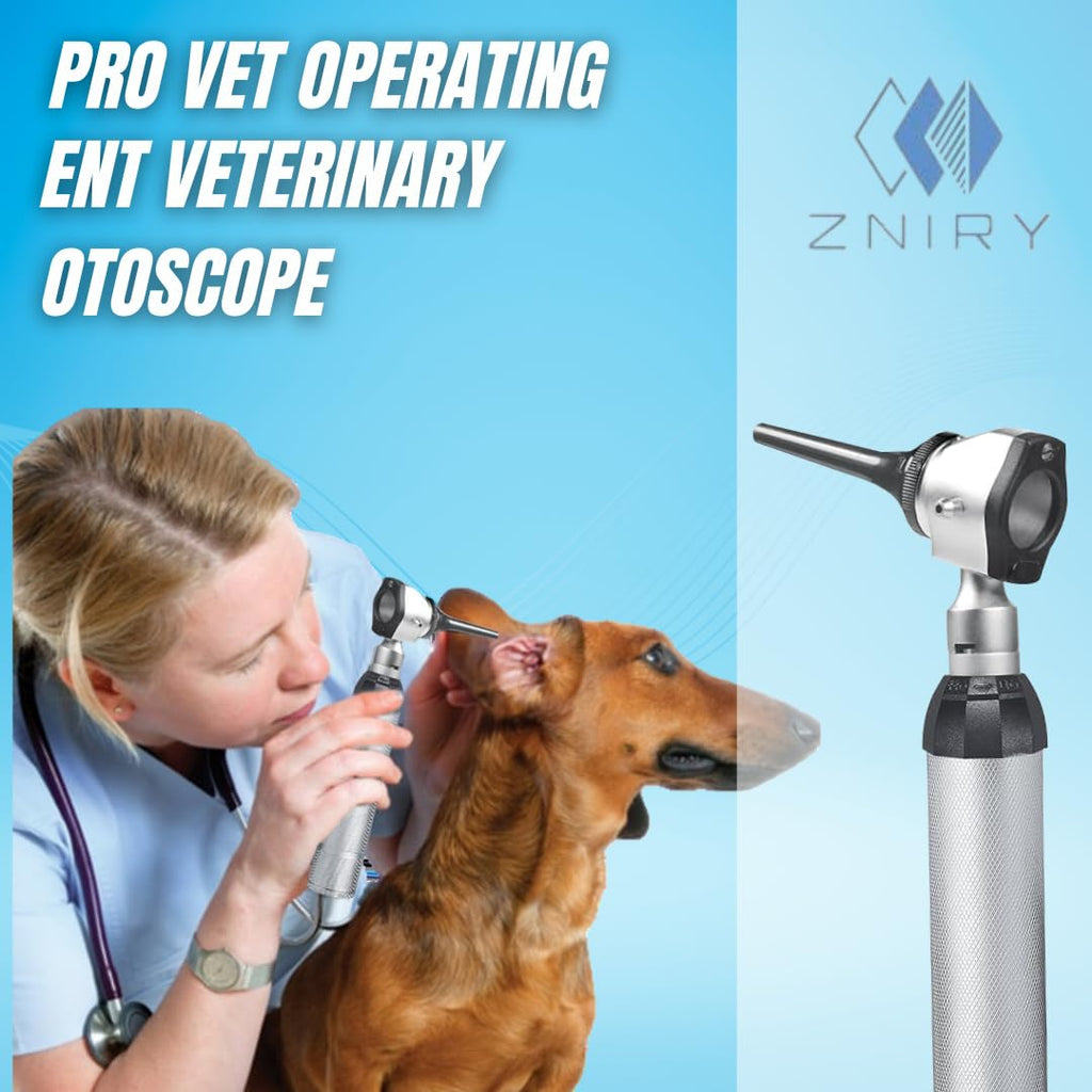Veterinary Otoscope Opthalmoscope LED ENT Diagnostic Set, with Diagnostic Premium Instruments Vet Otoscope Set