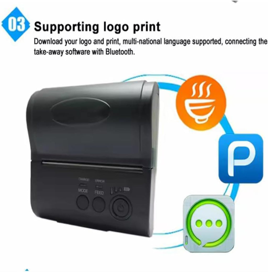 80mm bluetooth portable thermal receipt printer,only compatible with android/Windows,3 inch Ticket wireless android