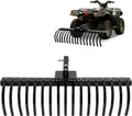 48" Tow Behind Landscape Rake Compatible with ATV UTV Tractor W/2" Receiver for Leaves, Debris, Grass, Pine Needles