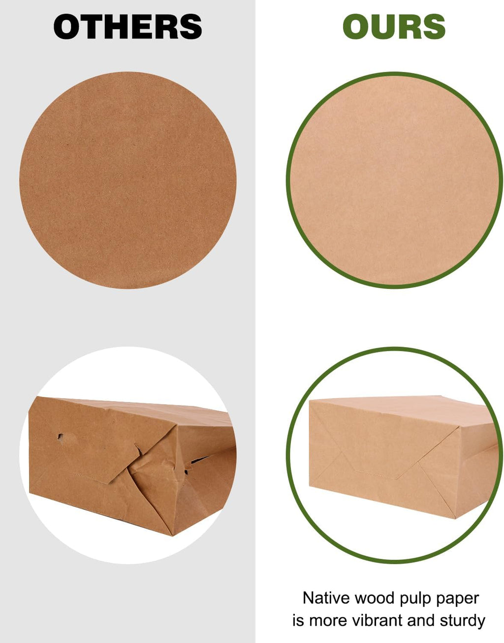 100pcs Brown Paper Bags with Handles Bulk, Gift Bags Assorted Sizes