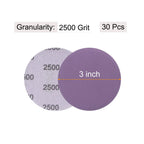 uxcell 30Pcs 3" Purple Sanding Discs 2500 Grits Hook and Loop Sand Paper