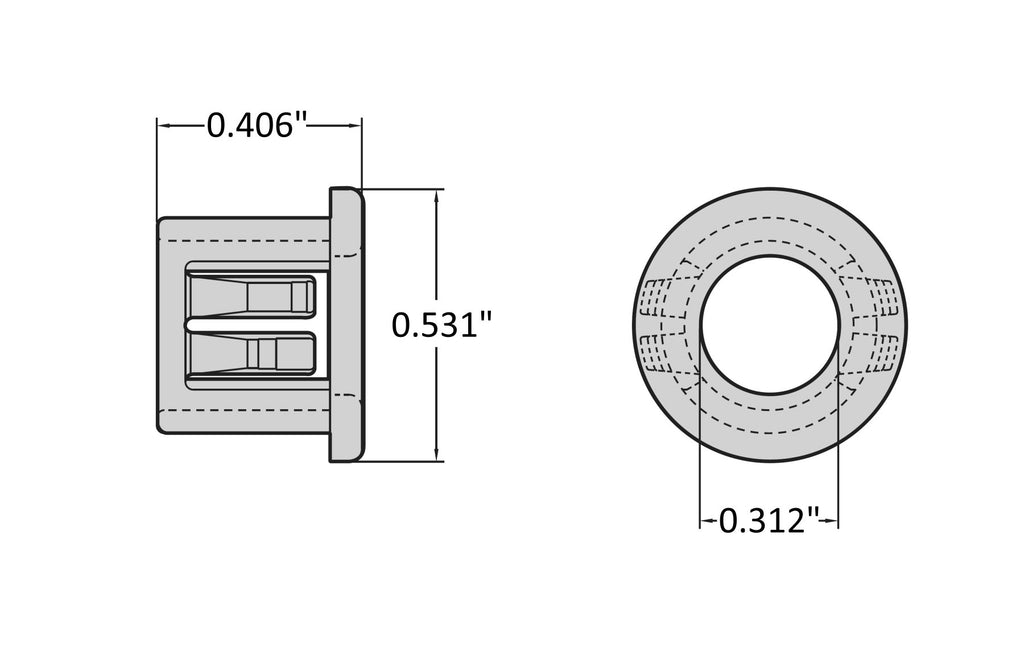 500 PCS HEYCO #2043 SB 437-5 BLACK SNAP BUSHING, for 7/16" Hole, Cable Mounting & Accessories, UL Recognized Component