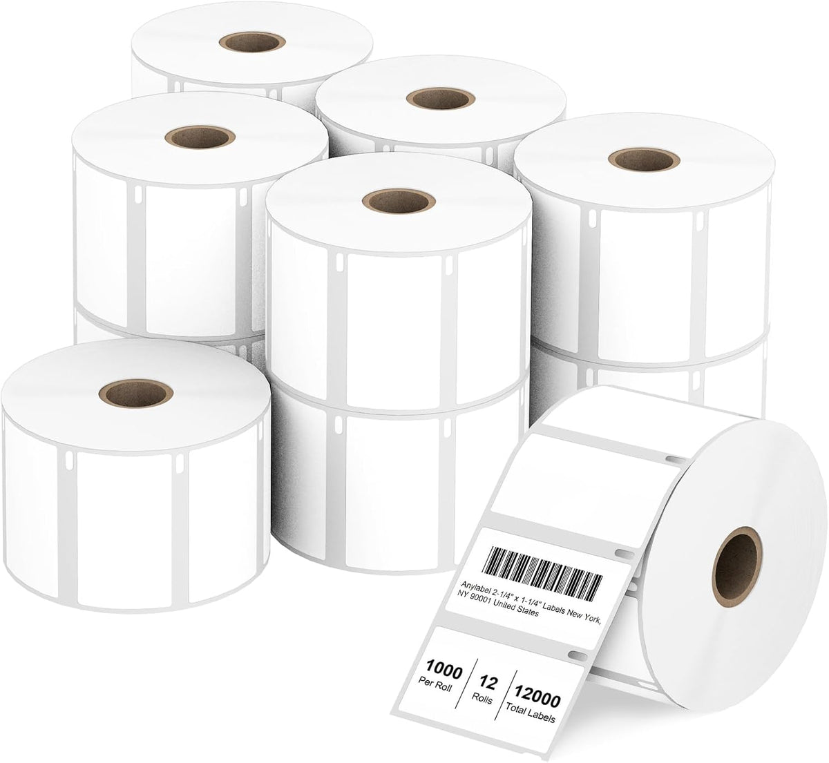 Compatible 2-1/4" x 1-1/4" Direct Thermal Labels Replacement for DYMO 30334 Barcodes Address Postage, Compatible with