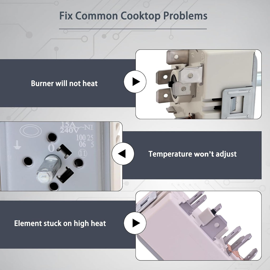 316238201 Dual‑Burner Infinite Switch for Frigidaire Cooktop