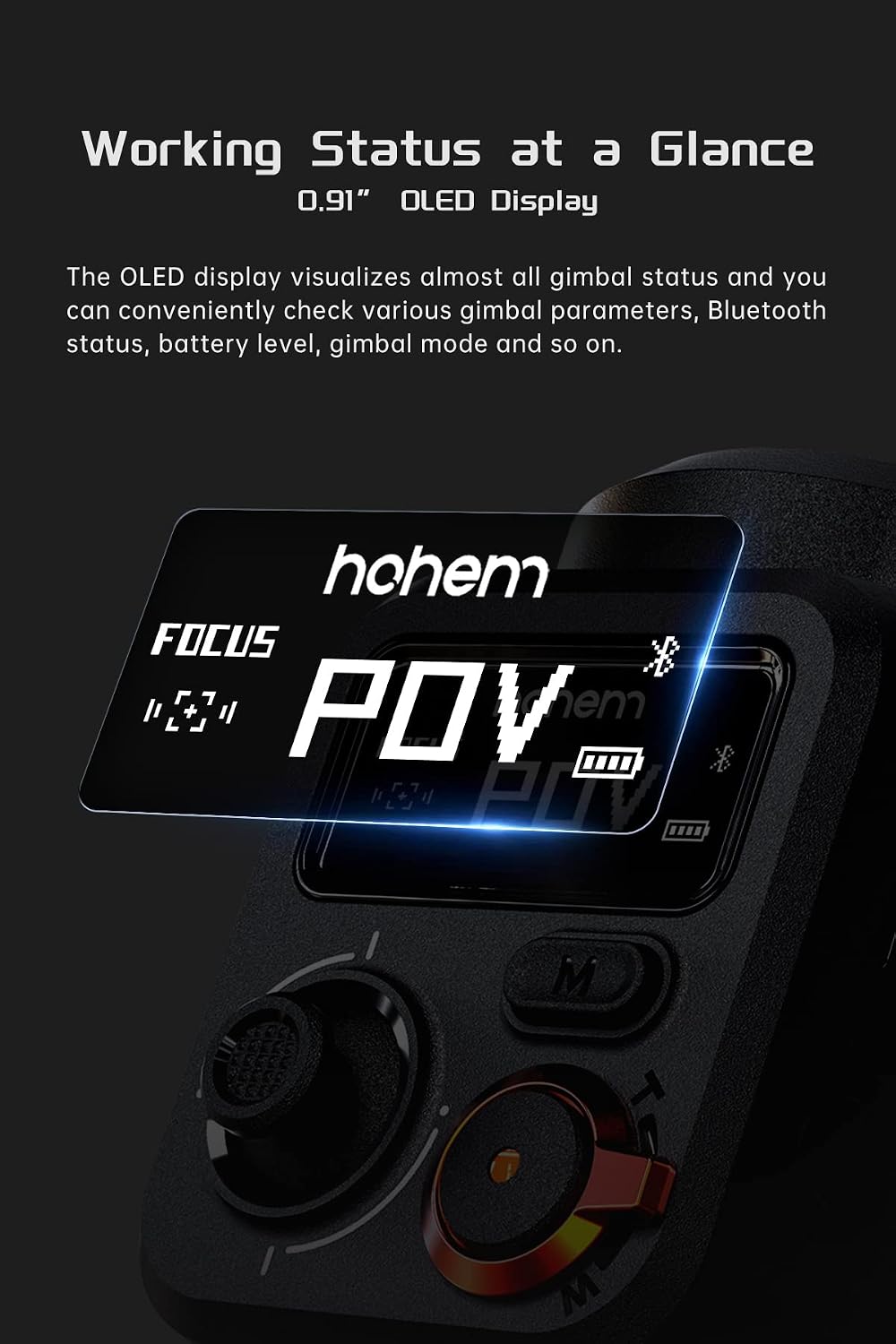 iSteady M6 Gimbal Stabilizer for Smartphone, 3-Axis Cell Phone Stabilizer Built-in OLED Display 400g Payload Reverse