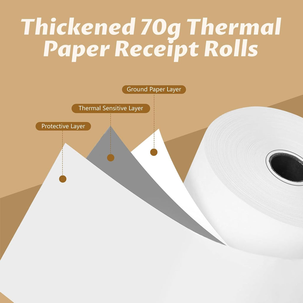 50 Rolls 3 1/8" x 230' Thermal Receipt Paper – Ink-Free, BPA/BPS Free, Compatible with Most POS Printers (3 1/8" x 230')