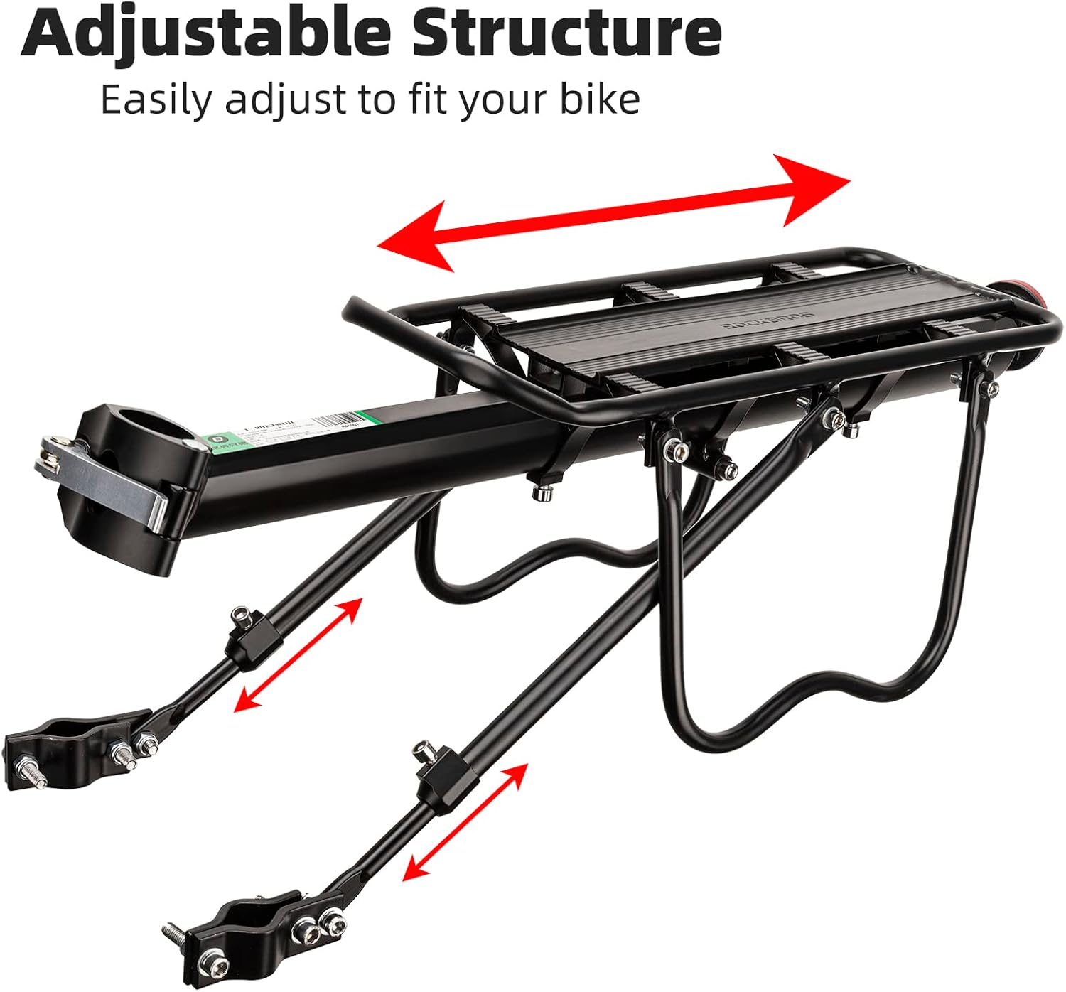 Rear Bike Rack Quick Release Bike Cargo Rack for Luggage Commuting | Easy to install,heavy duty steel,red